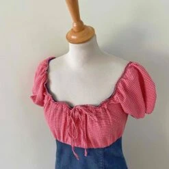 Robe En Denim Et Vichy- 38 -Cachare Vetements Magasin 5ddcb821 3efa 4078 aabb 52deff2f5d4d