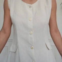 Robe En Lin- 40 -Cachare Vetements Magasin Robe en lin 36