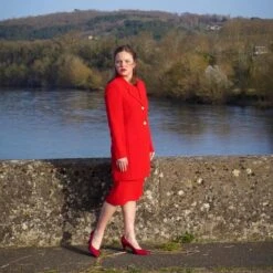 Tailleur Robe Rouge- 36 / 38 -Cachare Vetements Magasin Tailleur robe rouge 1 1