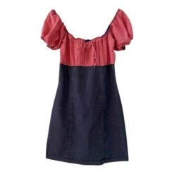 Robe En Denim Et Vichy- 38