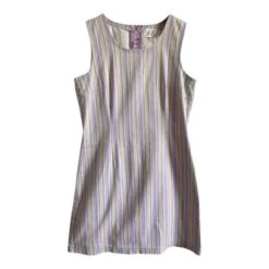 Robe à Rayures Vintage. Couleur Blanche Avec- 36